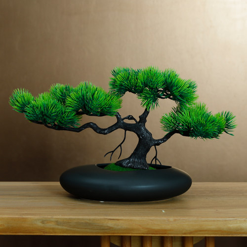 仿真花室内迎客松套装客厅装饰品