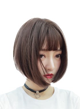 黛秀假发女短发网红圆脸修脸自然少女时尚年轻波波头中长发全头套