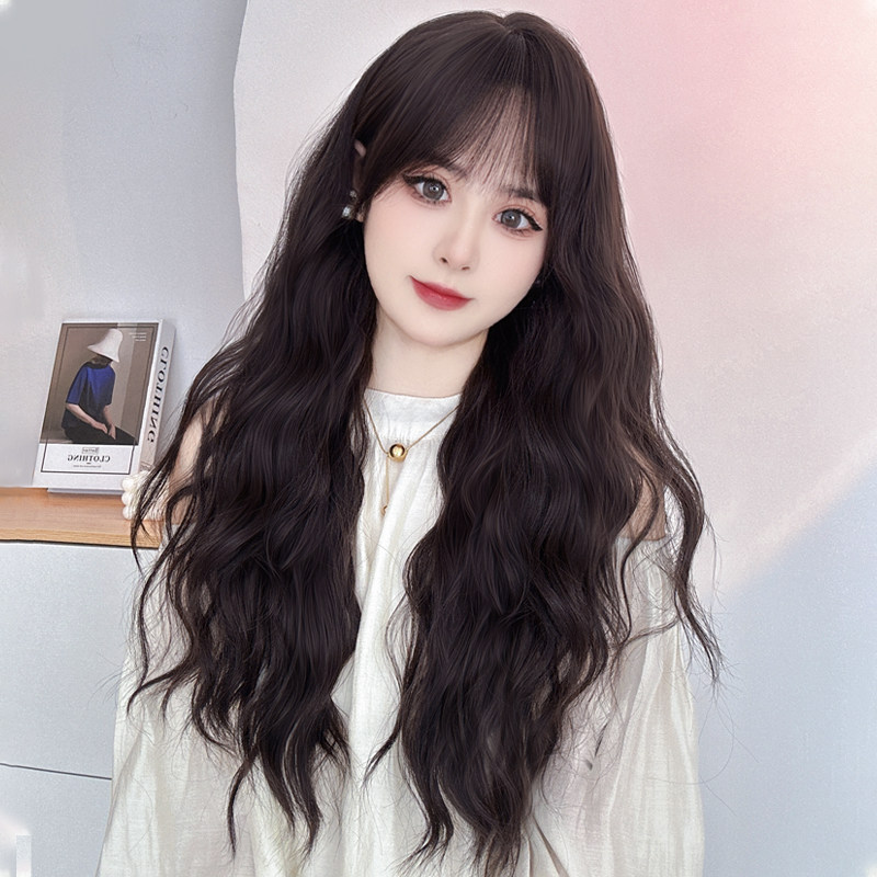 假发女长发全头套式时尚减龄大波浪水波纹卷发中长发仿真发假发套