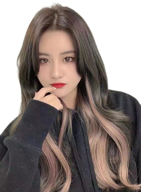 新款彩色无痕挑染夜光接发片