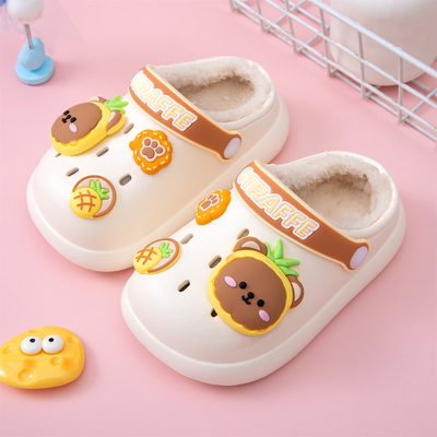 儿童EVA棉拖鞋秋冬季新款可爱卡通男女童棉鞋防滑居家宝宝洞洞鞋