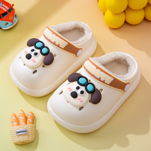 儿童EVA棉拖鞋冬季新款可爱卡通男童女童洞洞鞋防滑透气居家棉鞋