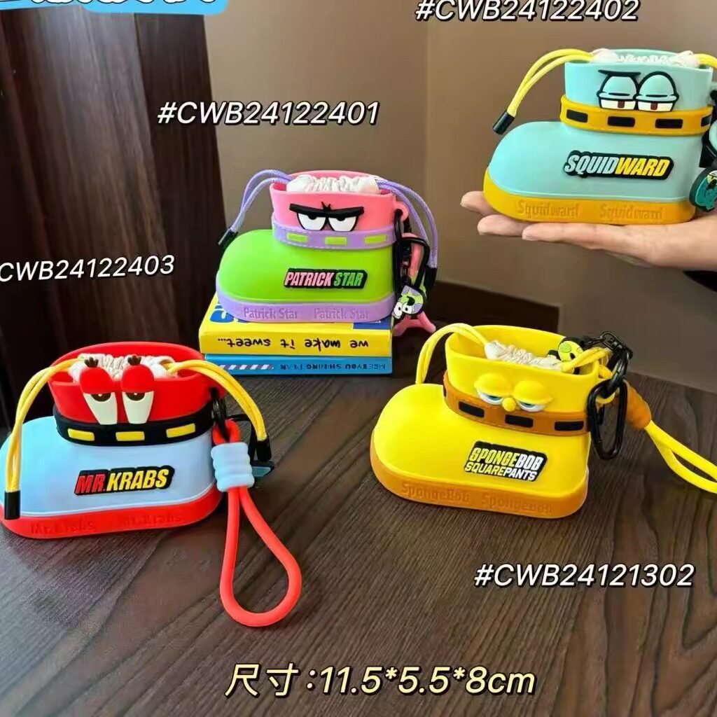 海绵宝宝比奇堡雨靴迷你收纳小包零钱包可爱胖大星挂饰个性耳机包