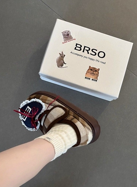 日本offcat2025新款毛毛鞋女款冬季外穿厚底增高一脚蹬保暖棉鞋