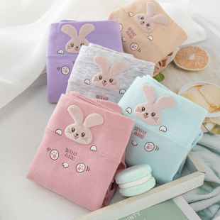 初高中生透气短裤 女纯棉学生中腰少女生可爱日系大码 头 内裤 4条装