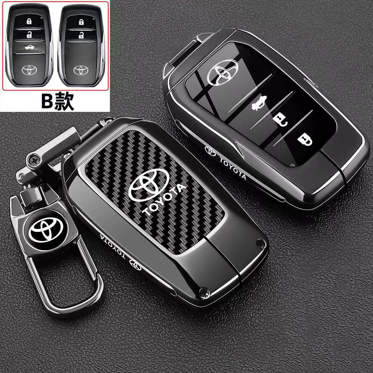 适用丰田RAV4钥匙套TOYOTA卡罗拉新凯美瑞普锐斯汉兰达汽车包扣壳
