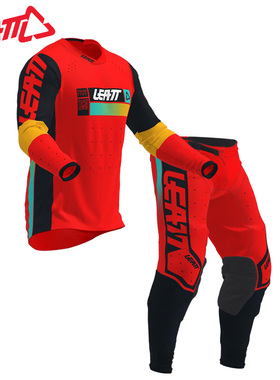 24新款红色越野服装LEATT4.5中级林道爬山场地越野防护骑行服套装
