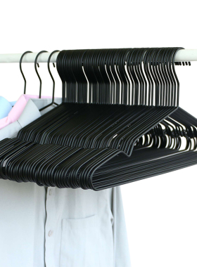 黑色金属衣架 家用晾晒铁艺ins无痕衣服架北欧服装店衣撑简约衣挂