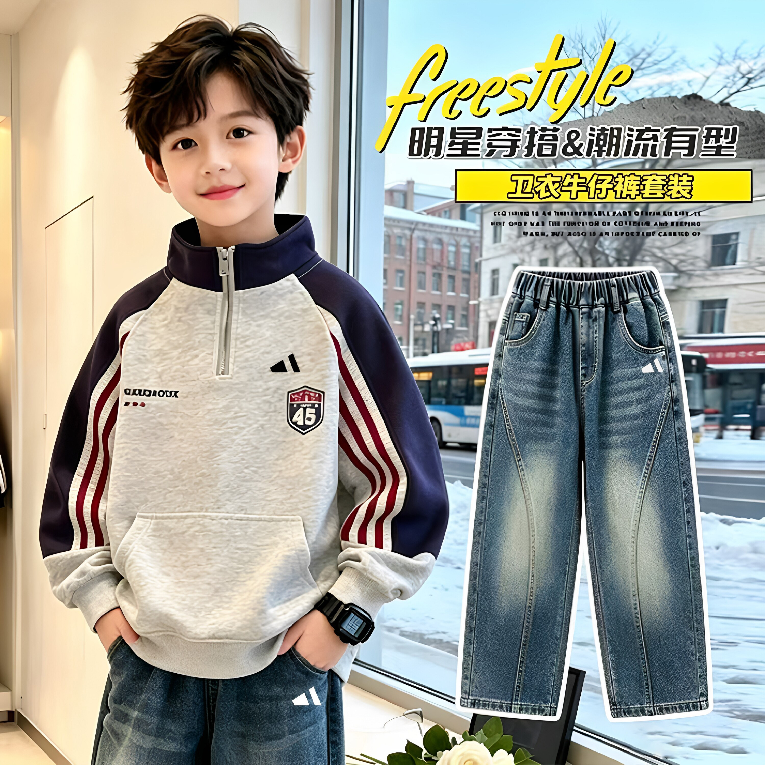 男童秋装卫衣套装2026新款两件套