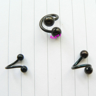 *Angel*316L医用钢镀钛黑色  SPR万能环/鼻环/唇环/脐环/耳环