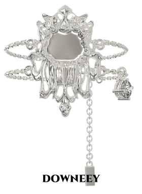 DOWNEEY 原创时尚通勤百搭暗黑潮酷镜花水月系列锆石手链情侣款