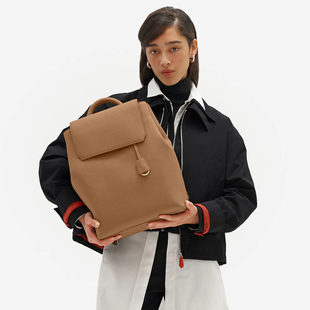 FFOOOO老钱风翻盖双肩包女商务通勤硬挺有型电脑包