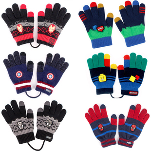 韩国进口winghouse正品儿童分指手套童加厚五指毛线手套大中小码