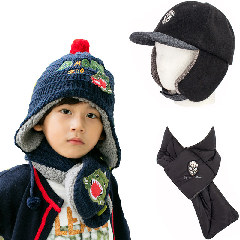 韩国进口正品winghouse儿童围巾 霸王龙冬款男童加绒保暖帽子围脖,童装/婴儿装/亲子装,围巾,淘宝优惠券,粉丝福利购,淘宝优惠卷