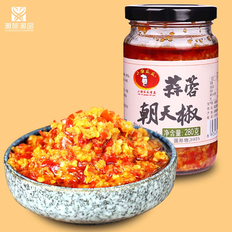 湖南郴州特产小徐瓜瓜蒜蓉朝天椒辣椒酱香辣开味下饭辣酱280g瓶装