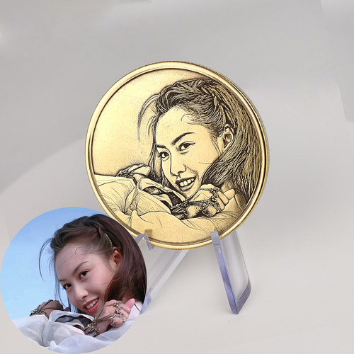 情侣生日金属浮雕纪念章定制