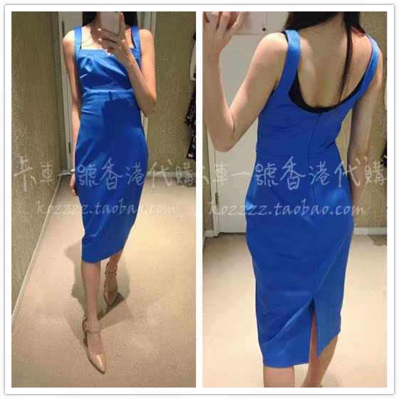 卡車一號香港代購 KAREN MILLEN 18春夏 修身净色吊带连衣裙