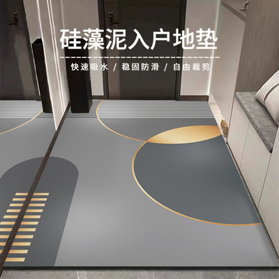 新款硅藻泥地垫入户门垫进门脚垫家用吸水防滑地毯门口入门垫子