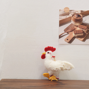 钥匙扣潮 小众尼泊尔手工羊毛毡卡通公仔包挂件创意大公鸡车挂个性