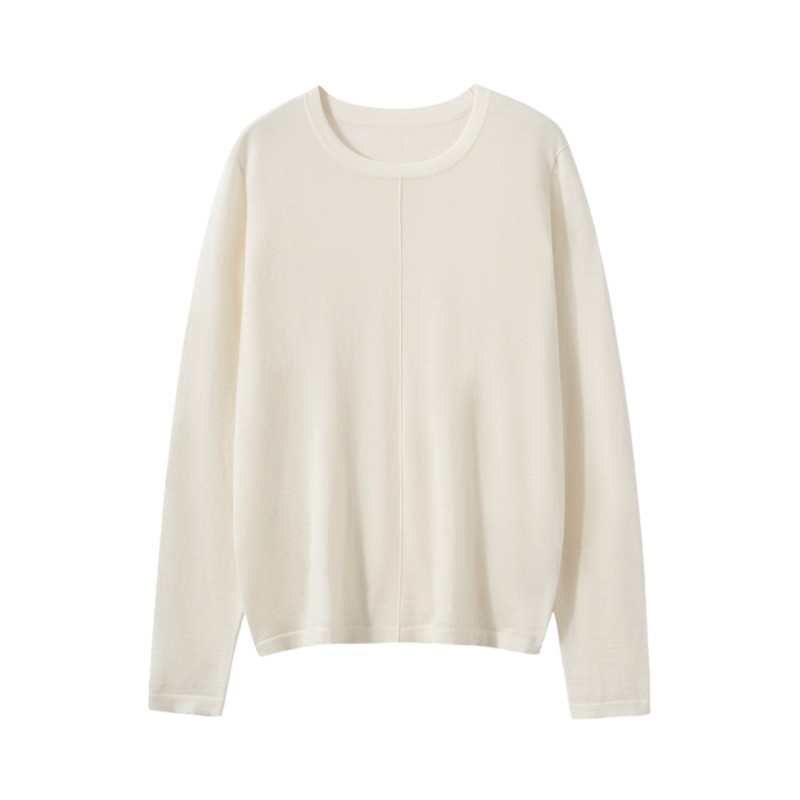 极简风山羊绒衫女圆领长袖宽松百搭针织衫打底毛衣套头,女装/女士精品,羊绒衫,淘宝优惠券,粉丝福利购,淘宝优惠卷