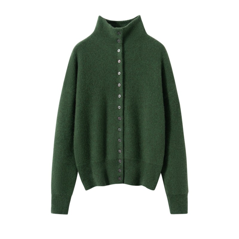 极简风山羊绒衫女高领纽扣开衫宽松加厚保暖针织外套,女装/女士精品,羊绒衫,淘宝优惠券,粉丝福利购,淘宝优惠卷
