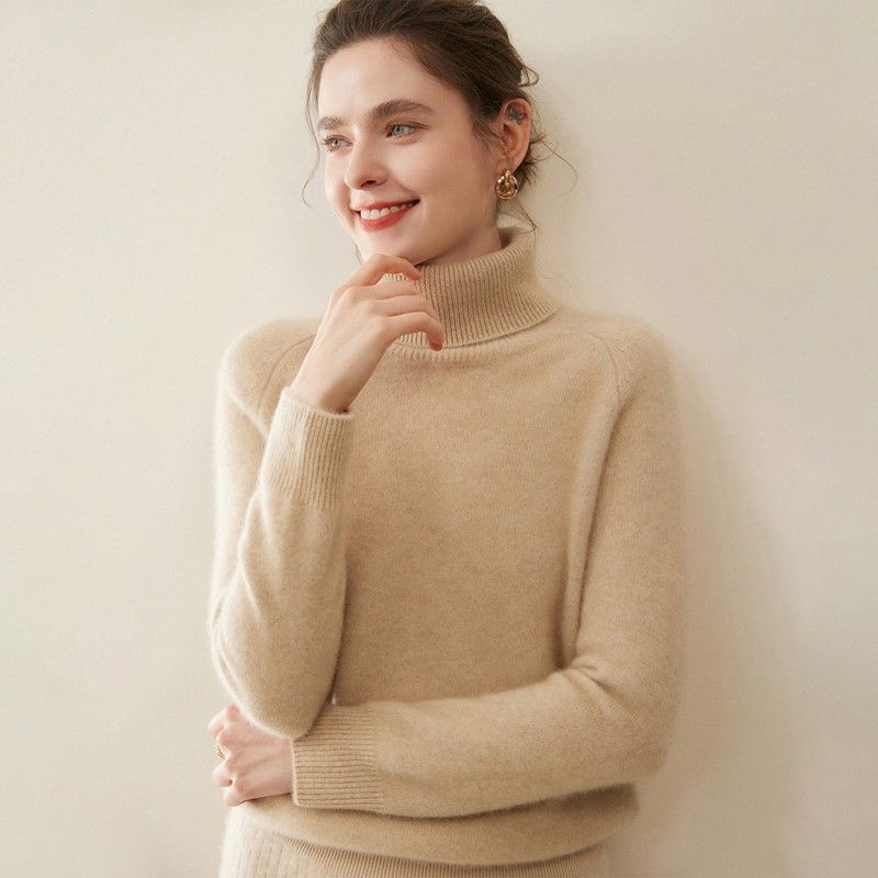小山羊绒衫女高领插肩袖加厚套头毛衣通勤简约针织衫打底,女装/女士精品,羊绒衫,淘宝优惠券,粉丝福利购,淘宝优惠卷