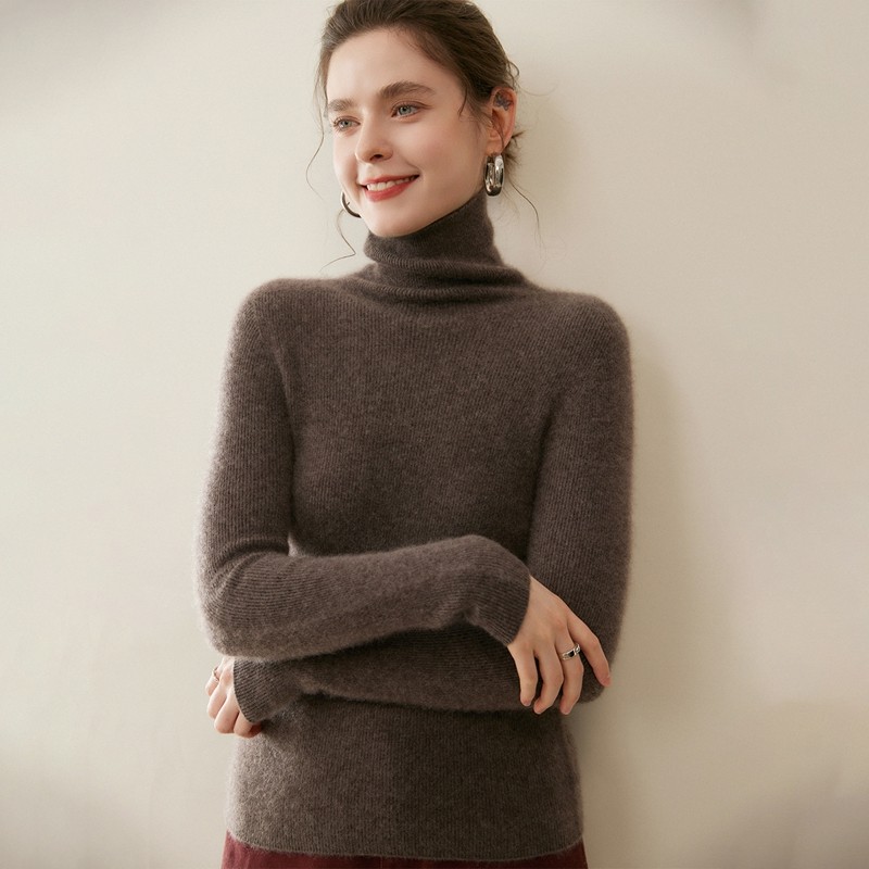 小山羊绒衫女高领修身套头针织打底衫通勤穿搭毛衣百搭,女装/女士精品,羊绒衫,淘宝优惠券,粉丝福利购,淘宝优惠卷
