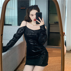 Real price! French sexy strapless dress