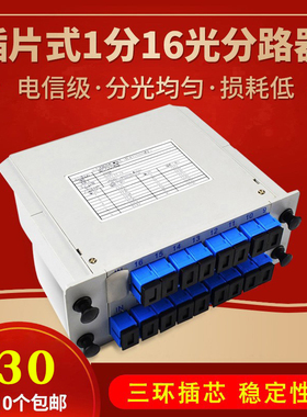 HHX全新PLC插片式光分路器1分16尾纤式SC插卡式光纤分路器电信级