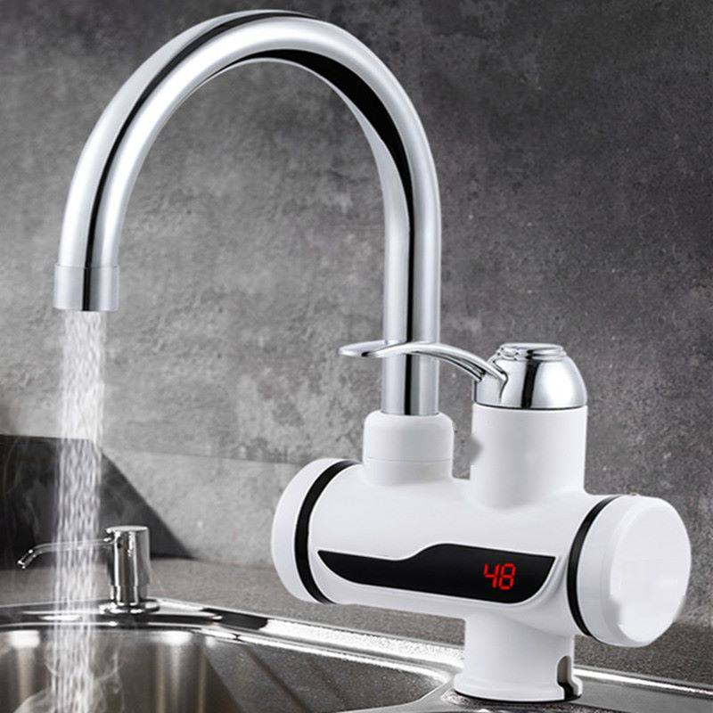 厂家直销紫铜不锈钢加热管下进水新款数字显示速热电热水龙头正品