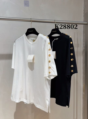 微默契正品K牌KIYUGINA金扣宽松短袖T恤28802