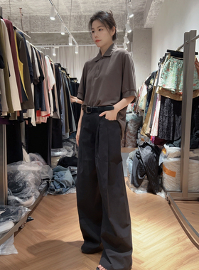 询价微默契正品K牌KIYUGINA宽松翻领系扣Polo衫短袖T恤27769