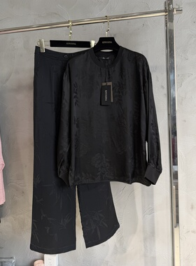 微默契正品K牌KIYUGINA暗花宽松真丝衬衣