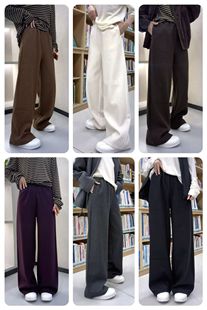 6527 直筒裤 微默契正品 SG松紧腰秋冬面料休闲裤