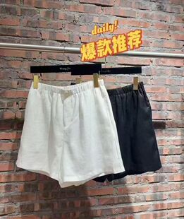 微默契正品JEANSWANG麻料防透内衬短裤休闲裤