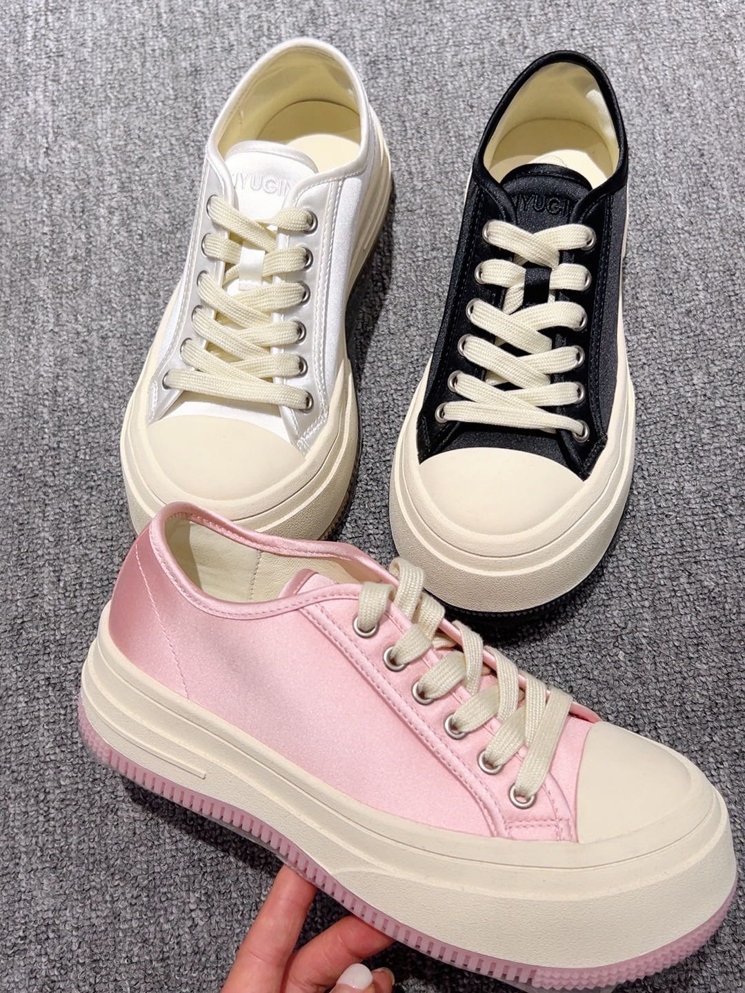 微默契正品K牌KIYUGINA丝质系带真丝布面百搭休闲鞋951-66