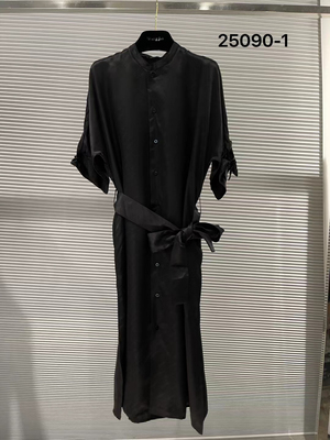 微默契正品K牌KIYUGINA真丝印花休闲收腰连衣裙25090-1