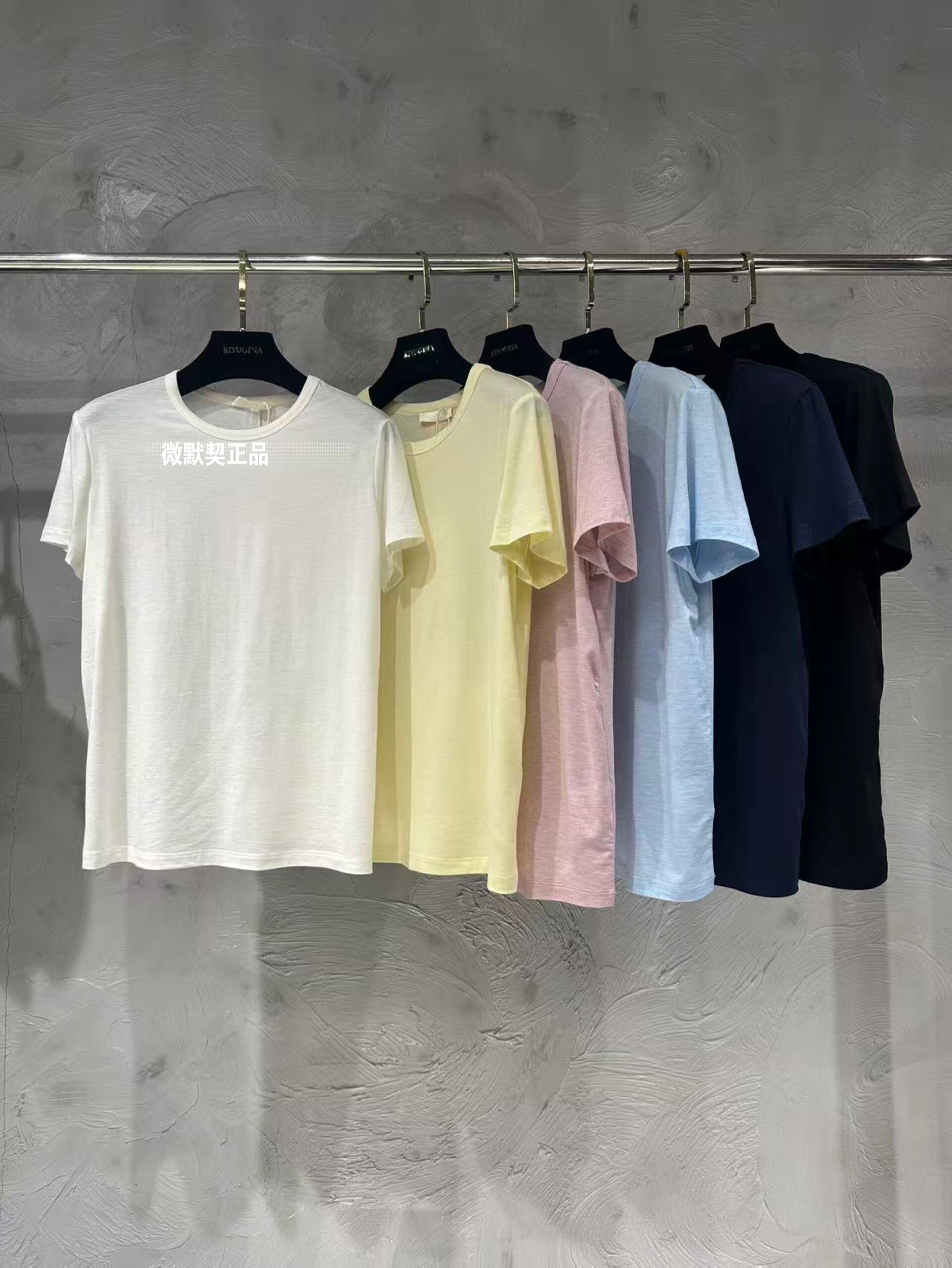 微默契正品JEANSWANG圆领后线条圆领糖果色短袖T恤502817