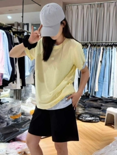 现货发微默契正品JEANSWANG竹节棉舒适圆领短袖净版T恤505026