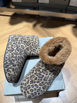 微默契正品K牌KIYUGINA豹纹靴皮毛一体短靴K01-68