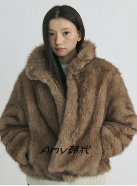 折扣！Step Around韩国直邮25冬 Soft Faux Mink 环保皮草外套