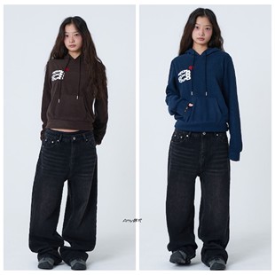 韩国直邮25秋冬aeae FLEECE羊羔绒连帽衫 DOT LETTER SMALL 折扣