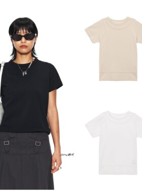 限时折！ 韩国代购Matin Kim LAYERED DETAIL TOP分层细节短袖T恤