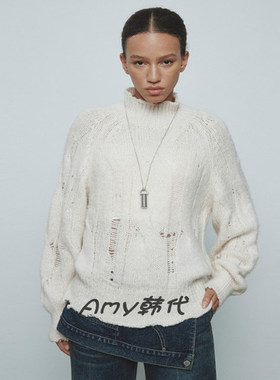 Amy韩国设计师品牌KIMMATIN 25秋冬OVERSIZE HIGHNECK毛衣针织衫