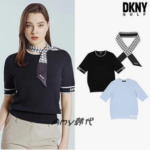 GOLF韩国直邮 套装 高尔夫女士圆领短袖 围巾 针织衫 DKNY