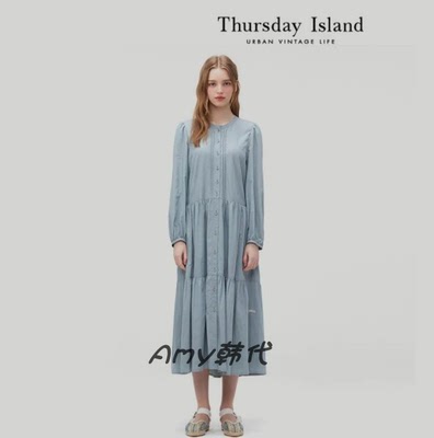 Amy韩国代购[Thursday Island]宽松长款连衣裙2色T232MOP301W