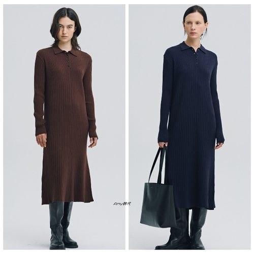 Amy韩国直邮sienne 25冬Sojeanne Wool Knit羊毛混纺针织连衣裙