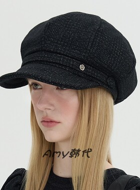 Amy韩国官网代购 25秋冬Brown hat Volumed Casquette羊毛报童帽