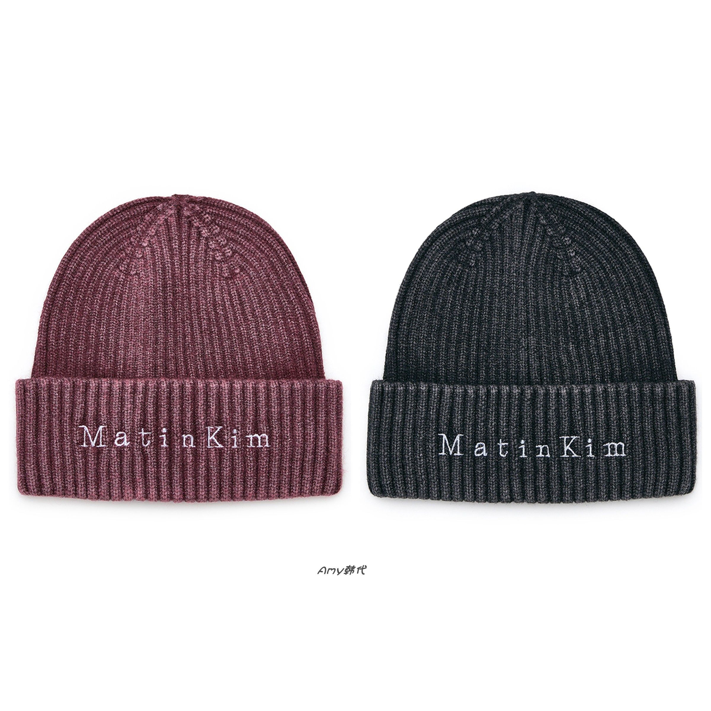 25冬Amy韩国直邮Matin Kim MATIN LOGO DYEING 标志染色毛线帽