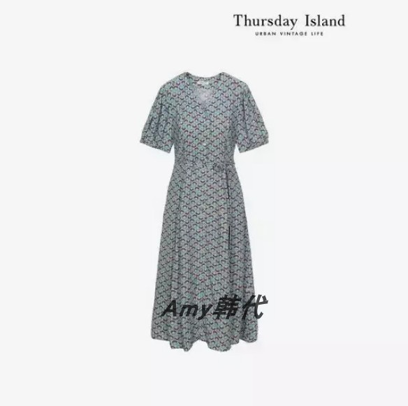 特价韩国代购[Thursday Island]几何图案修身连衣裙(T244MOP256W)